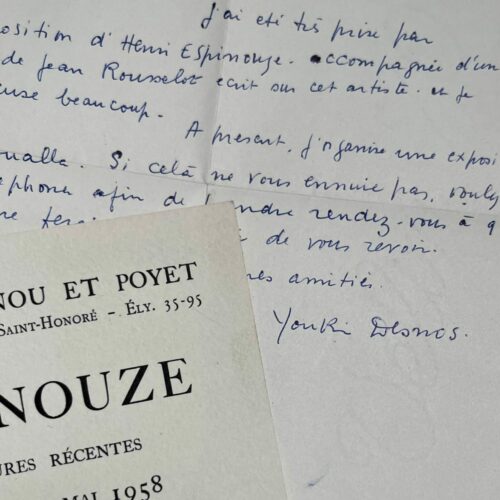 Youki Desnos-Foujita organise l'exposition des peintures de son futur mari Henri Espinouze et de Fikret Moualla