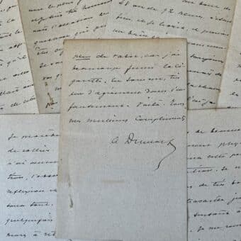 Exceptionnelle lettre de 12 pages d'Alexandre Dumas fils sur son père et ses habitudes d'écriture