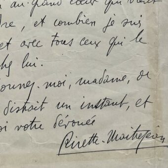 L'anarchiste libertaire Rirette Maîtrejean pleure Maurice de Fleury