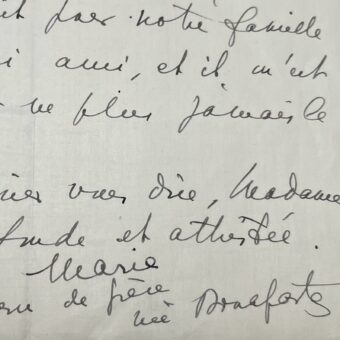 Marie Bonaparte pleure Maurice de Fleury : "il m’est pénible de penser ne plus jamais le revoir"