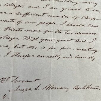 Intéressante lettre du premier archevêque de San Francisco, Joseph Sadoc Alemany, sur son installation