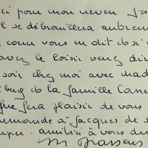 Georges Brassens invite un ami à venir diner chez lui avec Jacques Canetti