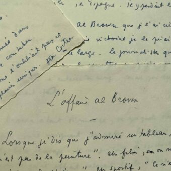 Article manuscrit de Jean Cocteau sur son amant le boxeur Panama Al Brown