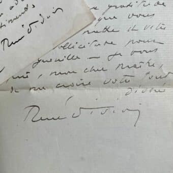 Les remerciements de René Viviani pour une "somptueuse" dédicace et les soins apportés à sa "guenille"