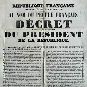Affiche de 1848 sur l'élection du Président de la République