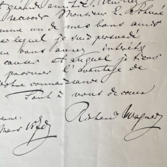 Richard Wagner recommande le musicologue français Edouard Schuré