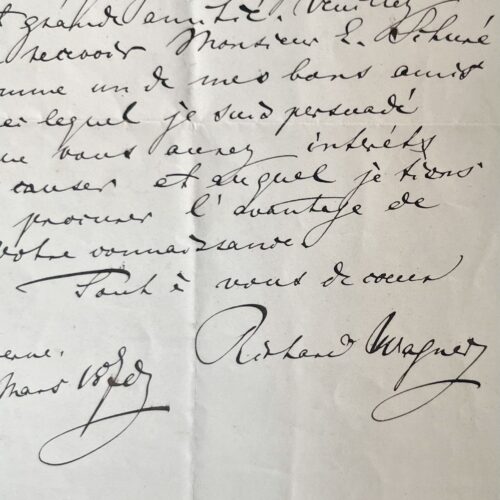 Richard Wagner recommande le musicologue français Edouard Schuré
