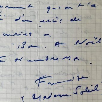 Fantasque lettre de Françoise Sagan au sujet de soirées mondaines