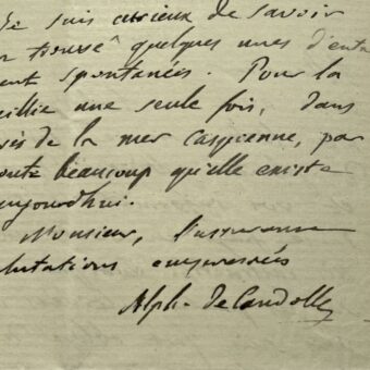 Intéressante lettre du botaniste Alphonse de Candolle au sujet de la flore du Turkestan