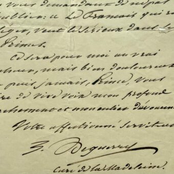[Prince Impérial]. Lettre de l'abbé Deguerry, curé de la Madeleine, au Prince Impérial, durant le Siège de Paris