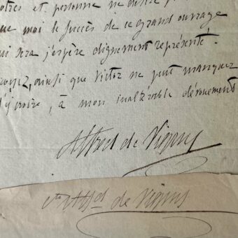 Alfred de Vigny assure à Adèle Hugo qu'il assistera à la première du "grand ouvrage" de Victor Hugo