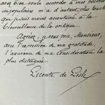 Leconte de Lisle touché par l'accueil de ses "poèmes impopulaires"