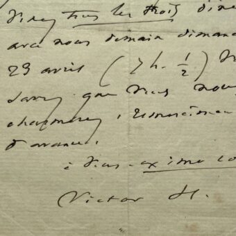 Une invitation de Victor Hugo à son secrétaire particulier, Richard Lesclide