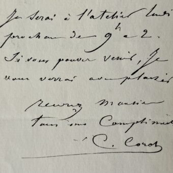 Une invitation de Camille Corot à venir à son atelier