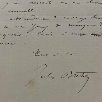 Le peintre Jules Breton félicite son grand ami Jean-Baptiste Carpeaux pour sa Légion d'honneur