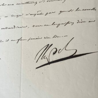 Lettre de Napoléon à Marie-Louise, avec magnifique signature, écrite pendant la campagne d'Allemagne