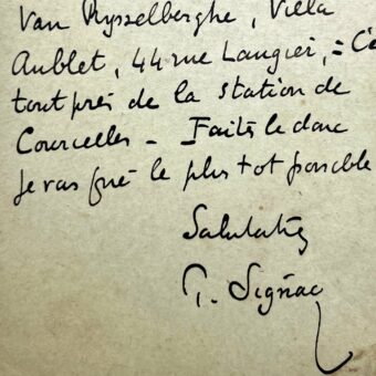 Paul Signac préfère faire livrer ses toiles chez Théo van Rysselberghe plutôt que chez Maximilien Luce