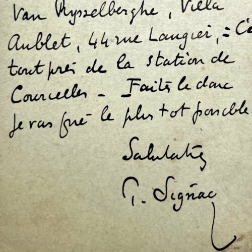 Paul Signac préfère faire livrer ses toiles chez Théo van Rysselberghe plutôt que chez Maximilien Luce