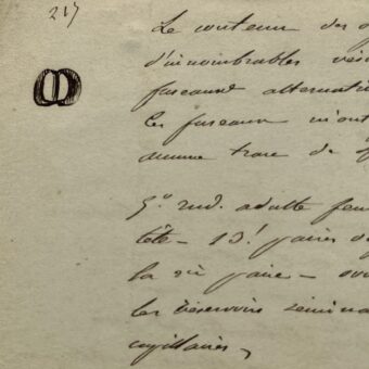 Précieux manuscrit de travail de l'entomologiste Jean-Henri Fabre sur plusieurs espèces de mille-pattes