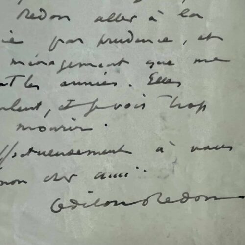 Odilon Redon voit les années s'accumuler et la mort rôder