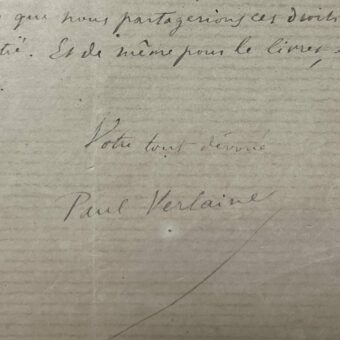 Paul Verlaine autorise Adrien Remacle à faire jouer ses "Fêtes Galantes" adaptées en drame-ballet
