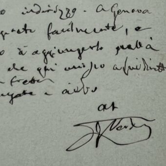 Giuseppe Verdi charge Giuseppe De Amicis de transmettre une lettre au sénateur Ricardo Secondi