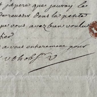 Lettre entièrement autographe de Voltaire, sur ses affaires à Ferney