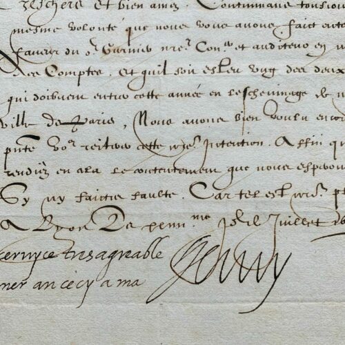 Lettre d'Henri IV nommant un nouvel échevin de la ville de Paris