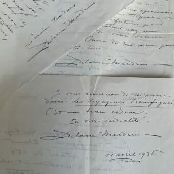 Correspondance littéraire de 3 lettres de Lucie Delarue-Mardrus à André Fraigneau