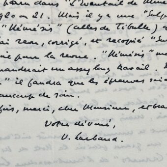 Valéry Larbaud absorbé par une préface d'une traduction des Sonnets de Shakespeare, se renseigne sur Ingeborg Johansen