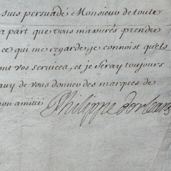 Philippe d'Orléans devient régent et s'assure de la loyauté du marquis de Toy