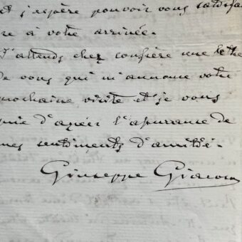 Lettre du librettiste et dramaturge italien Giuseppe Giacosa