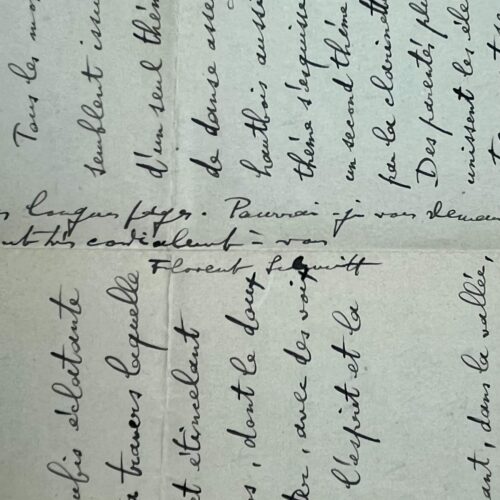Intéressante lettre de Florent Schmitt sur son étude symphonique "Le Palais hanté", tirée d'E.A. Poe, créée en 1904