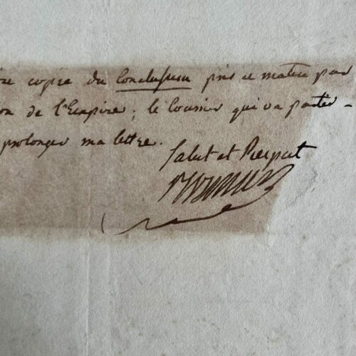 Lettre du conventionnel montagnard Antoine Bonnier d'Alco depuis le Congrès de Rastadt, où il fut assassiné