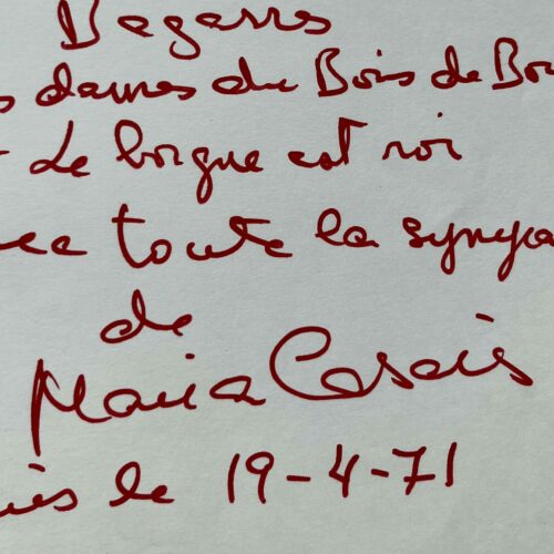 Maria Casarès cite certains de ses rôles marquants : Mère Courage, La Chartreuse de Parme, etc.