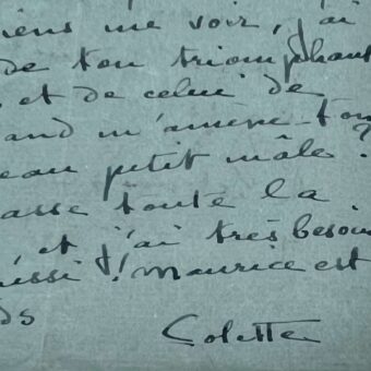 Colette espère revoir le "visage triomphant" de son amie l'actrice Simone Berriau, à Mauvanne
