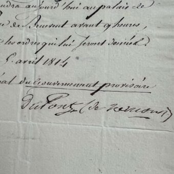 Du Pont de Nemours convoque Demersan chez Talleyrand, au lendemain de la déchéance de Napoléon