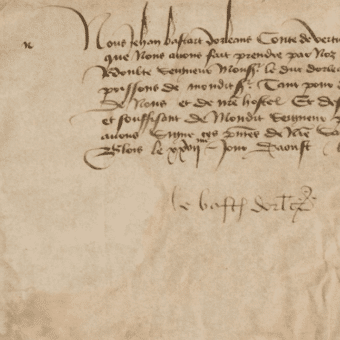 Rare parchemin signé par Jean de Dunois, le compagnon d'armes de Jeanne d'Arc