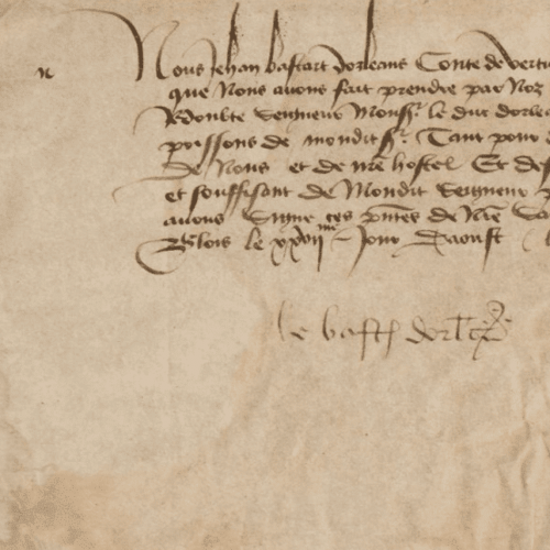 Rare parchemin signé par Jean de Dunois, le compagnon d'armes de Jeanne d'Arc