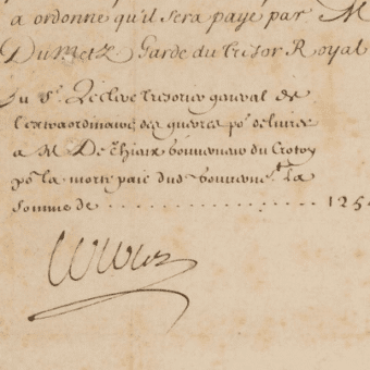 Colbert ordonne le paiement du gouverneur du Crotoy