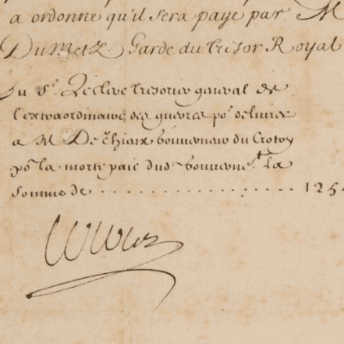 Colbert ordonne le paiement du gouverneur du Crotoy