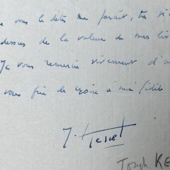 Pour Joseph Kessel : "l'expression affaiblie de vos sentiments [est] bien au dessus de la valeur de mes livres"