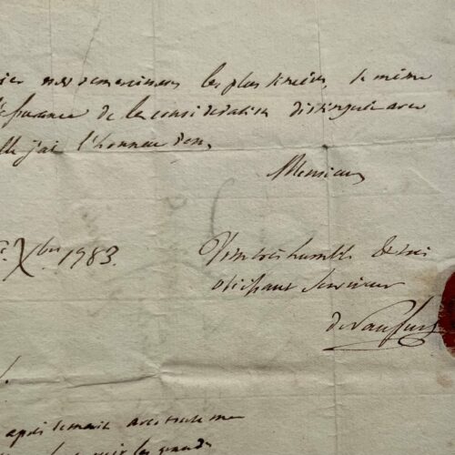 Lettre scientifique d'Horace Bénédict de Saussure sur Faujas de Saint-Fond et les expériences des frères Montgolfier
