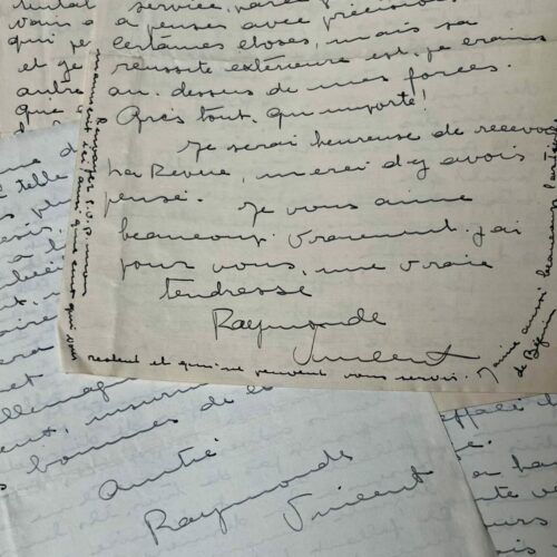 Deux belles lettres de l'écrivaine prix Femina Raymonde Vincent "Que c'est une chose douloureuse parfois, d'écrire !"