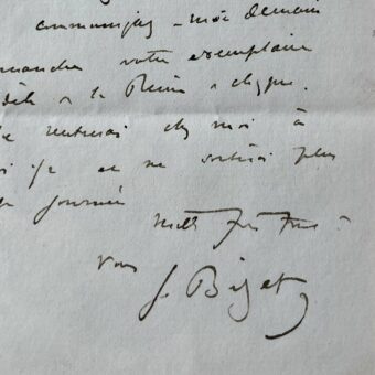 Georges Bizet réclame un exemplaire de l'opéra "La Reine de Chypre" de Fromental Halévy