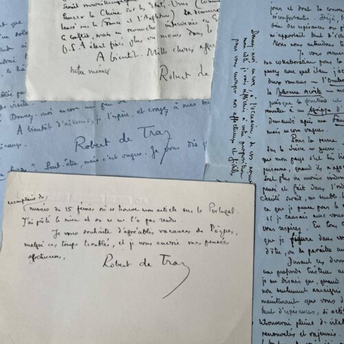 Correspondance littéraire de Robert de Traz, en particulier relative aux années de guerre en Suisse