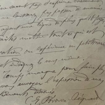 Brown-Séquard donne des ordres précis quant à l'impression de manuscrits de physiologie