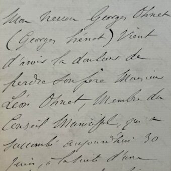 Le docteur Emile Blanche annonce la mort de l'architecte Léon Ohnet