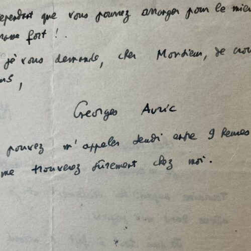 Georges Auric met en musique deux textes de Montherlant