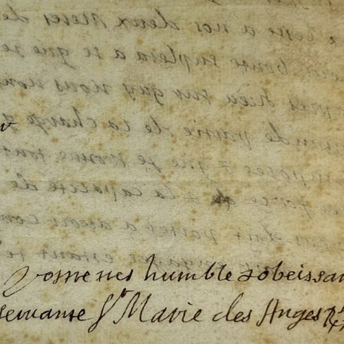 Rare lettre de Mère Marie des Anges, abbesse de Port-Royal des Champs, à Antoine Le Maistre